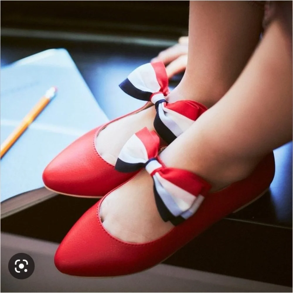 Janie and Jack Red Flat Shoes